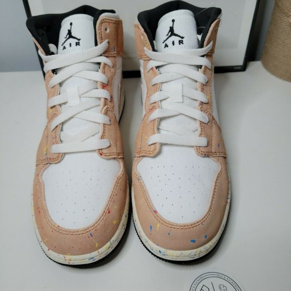 Air Jordan 1 Mid SE Brushstroke (GS) - Picture 4 of 5